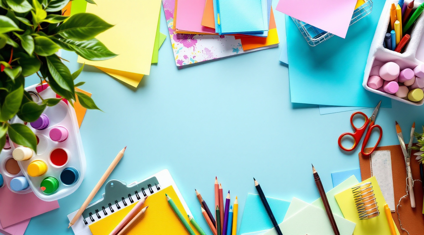 Materiales para taller de arte creativo